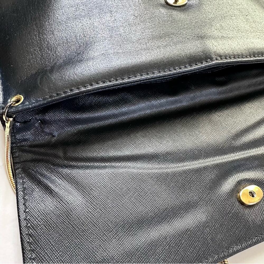 Maryann Rosenfeld Vintage 1980s Shoulder Black Leather Purse - Picture 6 of 12
